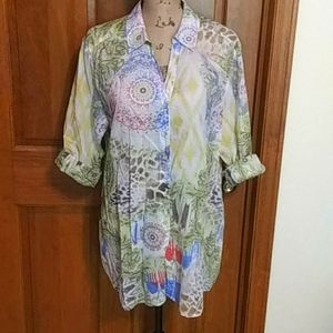 Chicos long tunic style blouse, VGUC
